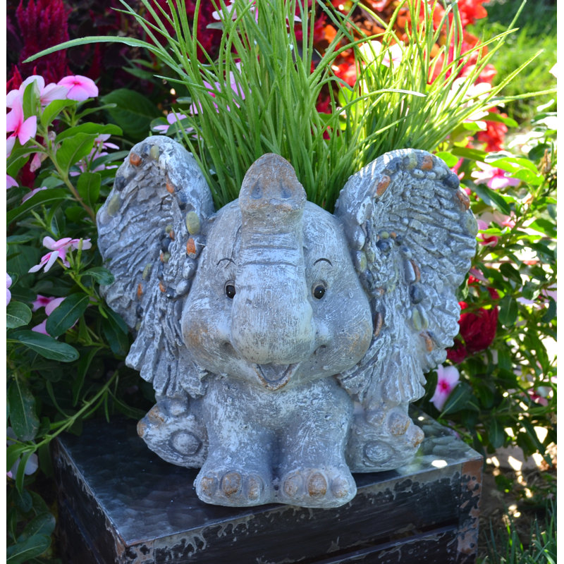 August Grove® Akins Elephant Magnesium Oxide Statue Planter & Reviews